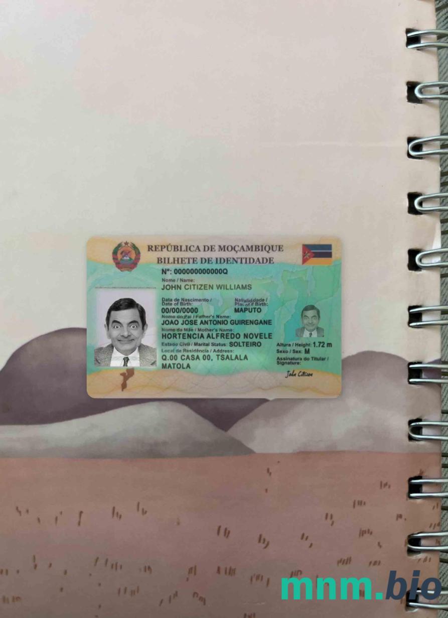 Mozambik ID fotowygląd szablon PSD